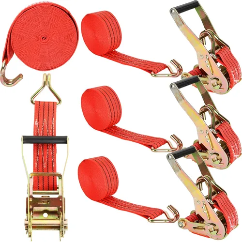 Miniatura 12 de Paquete de 2 correas de amarre de trinquete, 2 pulgadas x 33 pies, 10,000 libras de resistencia a la rotura, correas de amarre de carga resistentes