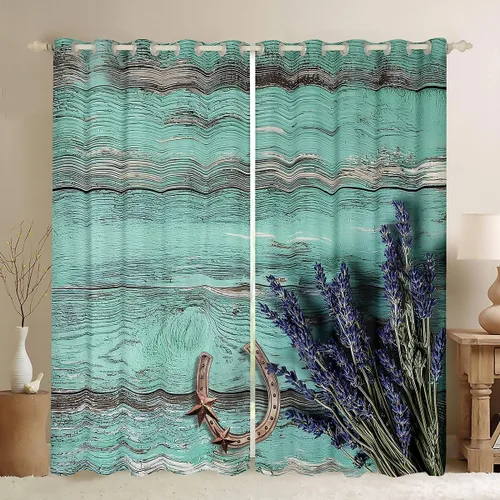 Miniatura 12 de Cortinas de ventana de herradura con estrellas de Texas, cortinas de granero de madera rústicas occidentales, 38 pulgadas de ancho x 45 pulgadas