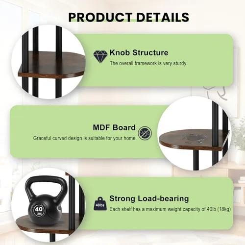 Miniatura 5 de Soporte escalonado para plantas de interior, estante alto de madera para plantas de 6 niveles y 7 macetas para múltiples plantas de flores, soporte