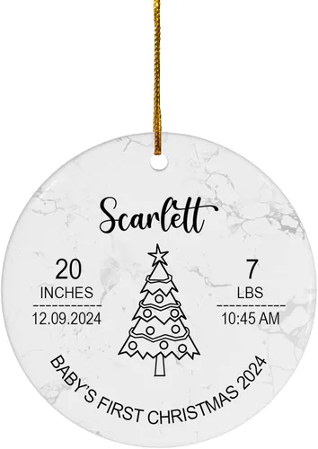 Miniatura 20 de FLOCHIL Adorno personalizado para la primera Navidad del bebé 2024 para niña, adorno personalizado de primera Navidad para bebés 2024 con nombre