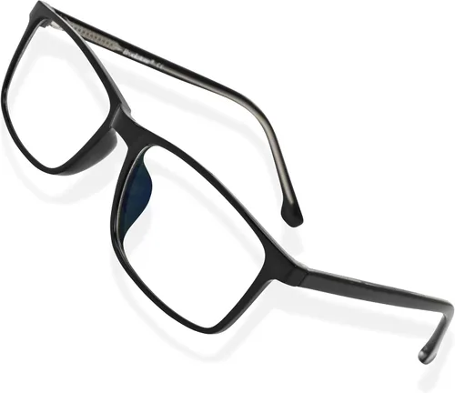 Brookstone Gafas de bloqueo de luz azul para mujeres y hombres, protección ocular para juegos de computadora, bloqueador UV con bolsa de tela y spray