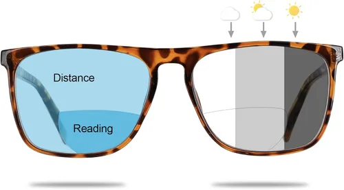 Miniatura 7 de MARE AZZURO Lentes de lectura bifocales fotocromáticos para hombre, con bloqueo de luz azul, lentes de sol para lectores 1.0 1.5 2.0 2.5 3.0 3.5 4.0