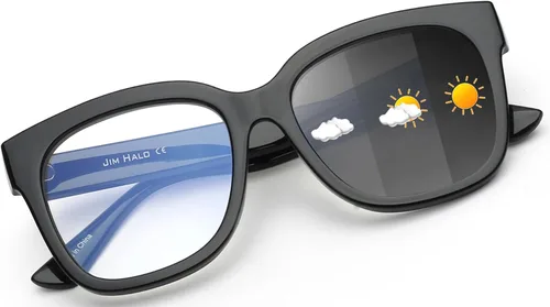 Miniatura 8 de JIM HALO Gafas de luz azul extragrandes para mujer, gafas de luz azul con montura cuadrada y gruesa para computadora, reducen la fatiga ocular