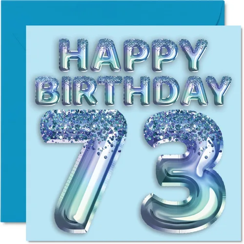 Miniatura 169 de Stuff4 Tarjeta de primer cumpleaños para niños, globo de fiesta con purpurina azul, tarjetas de feliz cumpleaños para niño de 1 año, nieto, hijo, 57