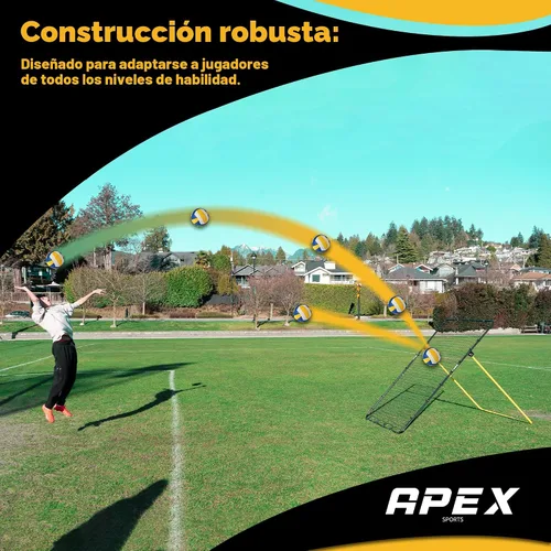 Miniatura 7 de Apex Sports Adjustable Volleyball Rebounder Net 7x4 ft – Bounce Back Training Equipment with Angle Customization for Practicing Volleying, Bumping