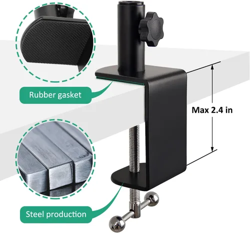 Miniatura 5 de Soporte de micrófono AT2020, brazo de micrófono ajustable con soporte de choque, parabrisas de espuma y bridas para cables, para AT2020 AT2020USB