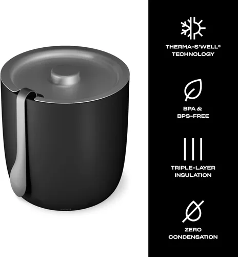 Miniatura 3 de S'well Cubo de hielo con pinzas, 68oz, ónix