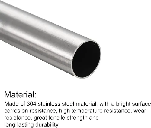Miniatura 56 de uxcell Tubo de acero inoxidable 304, diámetro exterior de 34 mm x 1,5 mm de espesor de pared, 300 mm de longitud de tubería metálica para maquinaria