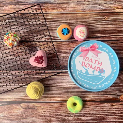 Miniatura 7 de Aofmee Bombas de baño, 6 bombas de baño de burbujas para niñas, bombas de baño hechas a mano para mujeres, kit de spa orgánico natural para niños