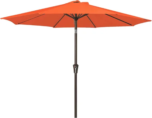 Miniatura 25 de JEAREY Sombrilla de mesa de patio al aire libre de 9 pies con botón de inclinación y manivela, sombrilla de mercado, 8 varillas resistentes, Verde