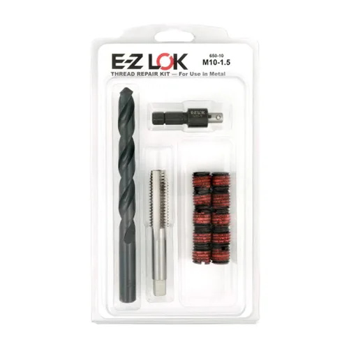 Miniatura 7 de E-Z LOK EZ-329-8 Kit de reparación de roscas para insertos roscados de acero al carbono metálico 1/2-13 y herramientas de instalación