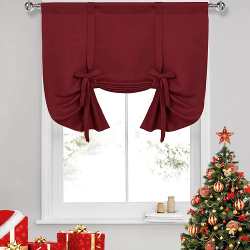 Miniatura 71 de DWCN Cortinas Opacas - Persiana Enrollable con Lazos para Ventana, Aislamiento Térmico, Oscurecimiento de Habitación, Cortinas con Bolsillo