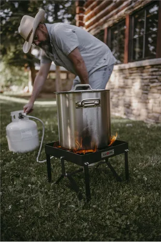 Miniatura 8 de GasOne B-5200K Cocina para Exteriores con Manguera Trenzada de Acero de Alta Presión Quemador de Propano Estufa de Campamento Negro