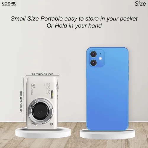 Miniatura 10 de Cámara digital de 58 MP de video 4K, cámara de enfoque automático COOPIC C600 para apuntar y disparar con antivibración para vlogging, viajes