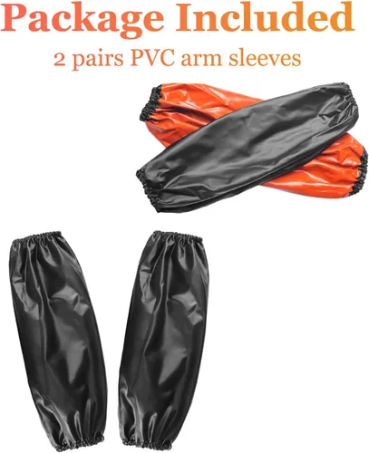 Miniatura 7 de Yzurbu 2 pares de fundas de PVC para brazos, protectores impermeables a prueba de aceite, fundas protectoras para brazos con puños elásticos