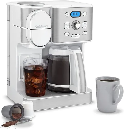 Miniatura 4 de Cuisinart Cafetera de 12 tazas, jarra de vidrio de una sola porción, máquina automática de café caliente y helado, control de fuerza de preparación