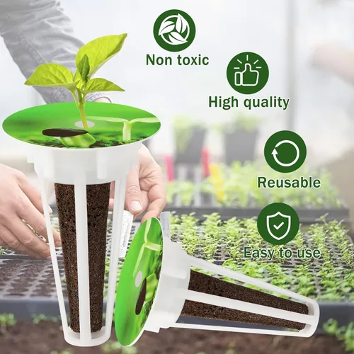 Miniatura 4 de DECYOOL Cápsulas de semillas de jardín, kit de 48 cápsulas hidropónicas: kit de cultivo de cualquier cosa con 12 cestas de cultivo, 12 esponjas