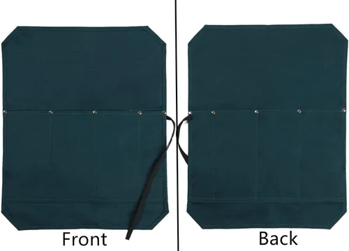 Miniatura 5 de Denifiter Bolsa enrollable para cuchillos de chef, duradera funda para cuchillos de lona encerada de 16 onzas con 4 ranuras, bolsa profesional