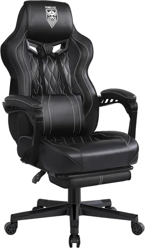Vonesse Silla para Videojuegos, Silla de Oficina para Computadora con Reposapiés, Sillas Reclinables para Juegos para Adultos, Silla Ergonómica