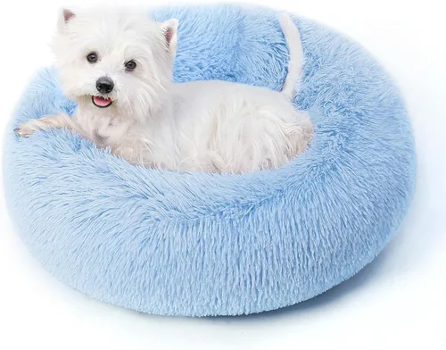 Miniatura 15 de Cama calmante para perros y gatos para gatos de interior, tamaño mediano, lavable, antideslizante, contra la ansiedad, camas tipo dona para perros