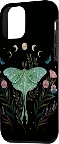Miniatura 2 de Funda estética Witchy Luna Moth Flower Floral Moon Phases para iPhone 12 mini