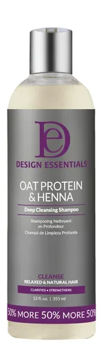 Miniatura 3 de Design Essentials Champú de limpieza profunda de proteína de avena y henna para cabello relajado y natural, aclara, fortalece y da volumen al