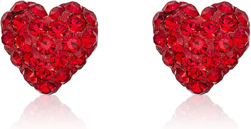 AVORA Aretes de oro amarillo de 10 quilates de 0.315 in con cristales Swarovski