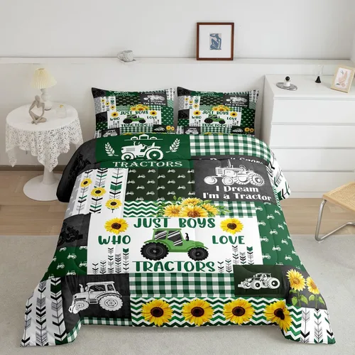 Miniatura 15 de Juego de edredón de camión de basura para niños, tamaño King, juego de ropa de cama de automóvil de dibujos animados para niños, adolescentes