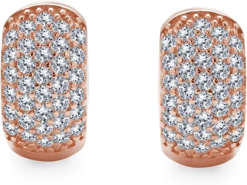 Miniatura 2 de 5 filas pavimentan circonitas cúbicas anchas para mujer, plata de ley 925 chapada en oro rosa