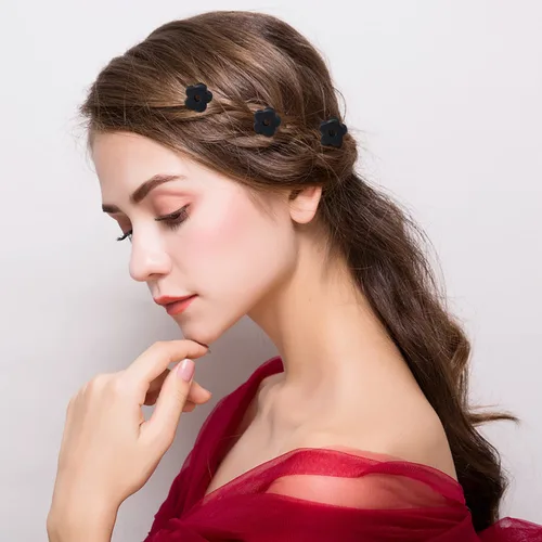 Miniatura 4 de SuPoo Pinzas para el pelo de garra para niñas, 20 piezas de mini flores negras y clips de pulpo para cabello fino y corto, accesorios de peinado 1.1