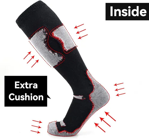 Miniatura 4 de Busy Socks Calcetines de esquí de lana merina para hombre y mujer calcetines cálidos para esquí snowboard deportes al aire libre clima frío