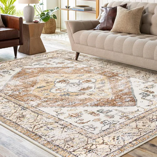 Miniatura 39 de Lahome - Tapete con diseño bohemio, pequeño, antideslizante, lavable, ultradelgado, con estampado oriental desgastado, para entrada, cocina