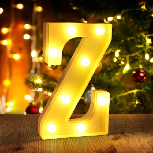 Miniatura 53 de Símbolo Ampersand LED Grande &, Letras de Marquesina Cartel 26 Letras del Alfabeto y 10 Números Luminosos para Decoración de Fiestas, Números