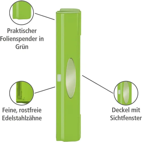 Miniatura 3 de WENKO Organización y almacenamiento de papel de aluminio recargable, dispensador de papel de aluminio y plástico con cortador deslizante