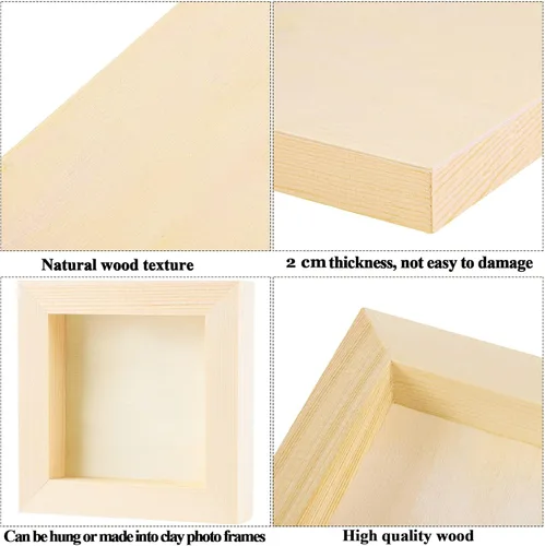 Miniatura 5 de ADXCO Paquete de 8 paneles de madera de 4 x 4 pulgadas, lienzos de madera sin terminar para pintar, verter, uso artístico con óleos, acrílicos