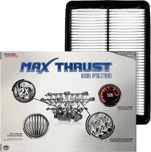 Miniatura 40 de Filtro de aire de motor Spearhead MPG Defense Max Thrust para vehículos de todo kilometraje, se adapta como el OEM, restaura MPG y aceleración