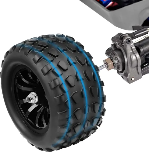 Miniatura 6 de Hobbypark Ruedas y neumáticos hexagonales para camión RC de 2.8 0.472 in para escala 1/10 Traxxas Stampede VXL Hoss 4x4 Redcat Volcano Epx Pro S30