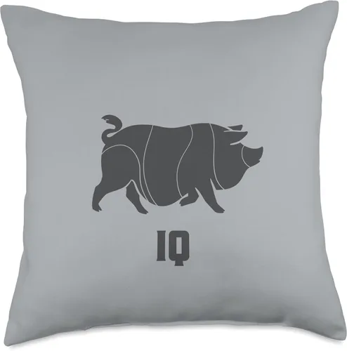 Miniatura 4 de Mini Pig and IQ design. Minimal art for pig fans Throw Pillow