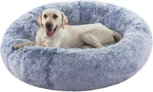 Miniatura 15 de Cama para Perros con Forma de Dona de 45 Pulgadas para Perros Extra Grandes, Cama Redonda Esponjosa Calmante Jumbo para Mascotas con Funda Removible