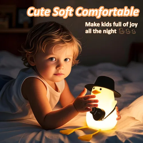 Miniatura 6 de Lámpara de noche con forma de pato Anywin, lámpara de pato blandita, lámpara de noche de silicona para cama con diseño de pato divertido