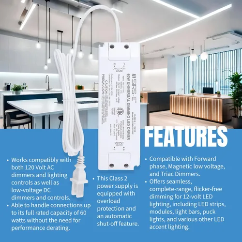 Miniatura 8 de SIRS-E StripFlexLED - Tira de luces LED blancas, 12 V, 60 LEDs/m, 2700 K, blanco cálido, 16.4 pies (16.4 ft), certificación UL, fabricada en Estados