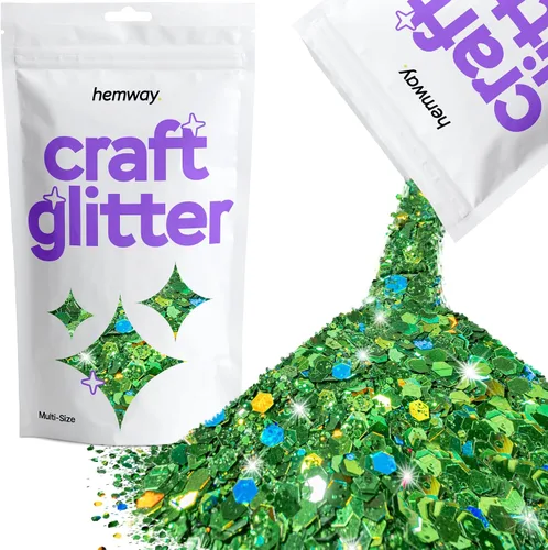 Miniatura 10 de Hemway Craft Glitter - Rojo Copos de lentejuelas metálicas de varios tamaños para manualidades de resina y epoxi Suministros para vasos