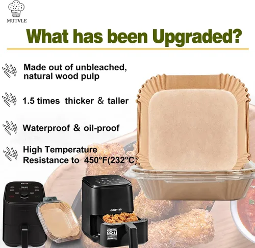 Miniatura 2 de Forros pequeños para freidora de aire COMFEE' Compact 2.1, forros de 2 cuartos de galón para freidora de aire para Instant Pot Vortex Mini, forros