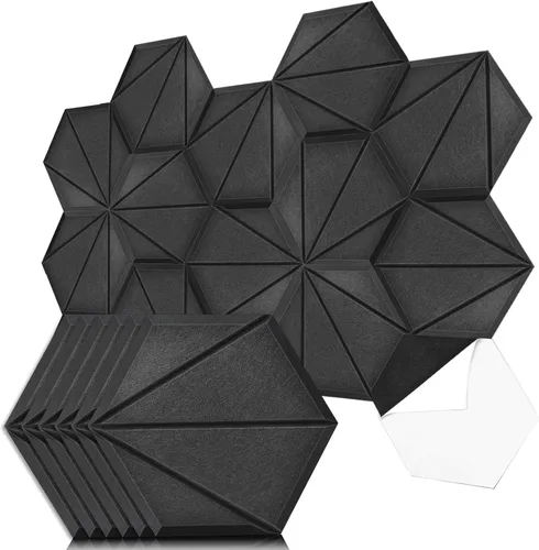 Miniatura 10 de Art3dwallpanels Paquete de 12 paneles acústicos autoadhesivos, 14" X 12" X 0.4" paneles de pared insonorizados, paneles de absorción de sonido