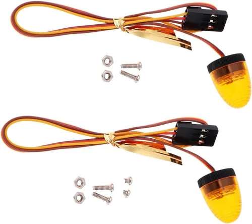 Miniatura 13 de 2 luces LED ultra brillantes de policía, lámpara estroboscópica de flash giratorio, 5 modos para 1/8 1/10 1/14 RC coche extinción de incendios