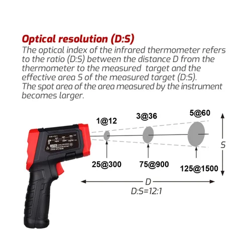 Miniatura 4 de MUFASHA Pistola de temperatura de termómetro infrarrojo, -25.6℉ a 752℉ Termómetro de alta temperatura láser dual con pantalla LCD a color, pirómetro