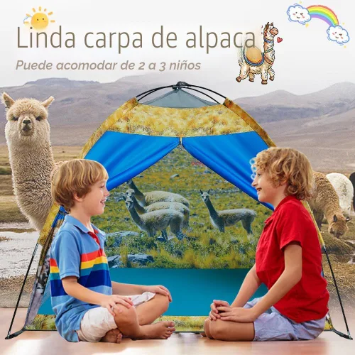 Miniatura 4 de Mnagant Tienda de campaña de alpaca para niños, divertida casa de juegos desplegable para niños y niñas, fácil instalación, tienda de campaña