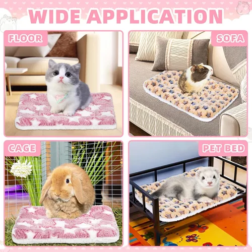 Miniatura 7 de YedsIntu 2 Piezas Cama de Conejo, Almohadón Lavable para Conejos Pequeños, Almohadón Cálido para Animales Pequeños, Almohada de Cama para Conejo