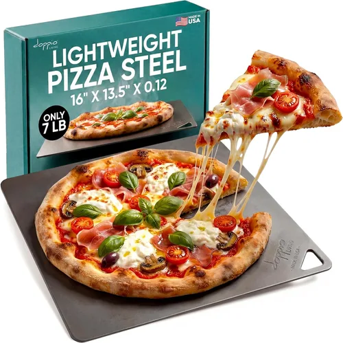 Miniatura 8 de Acero para pizza para horno Fabricado en Estados Unidos 16 x 14.25 pulgadas Acero para hornear pre-sazonado para pan, pizza, masa madre y más