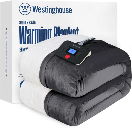 Miniatura 29 de Manta eléctrica con calefacción Westinghouse, manta eléctrica con 6 niveles de calefacción y configuración de tiempo de 2-10 horas, manta eléctrica